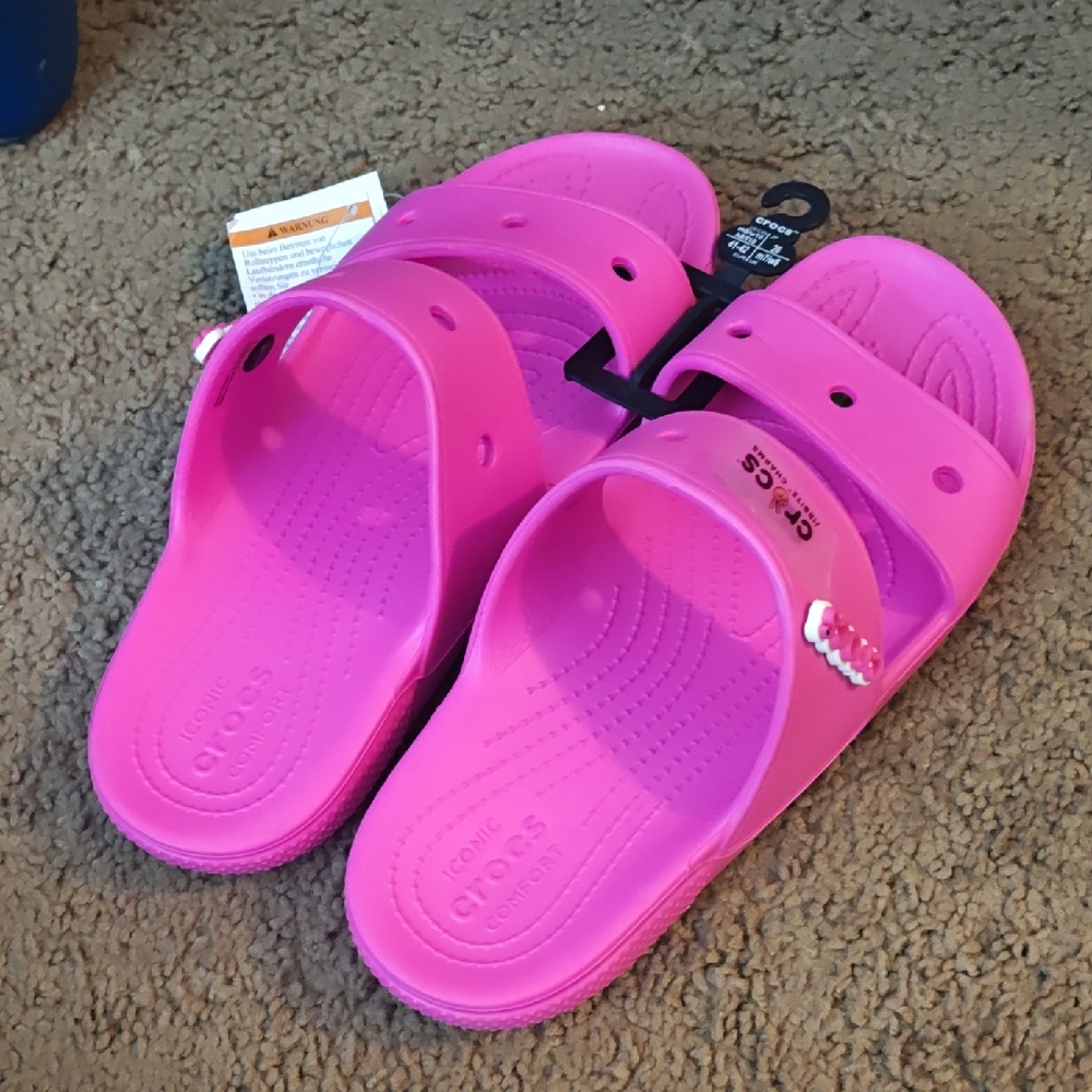BNWT Crocs Classic Pink Slide Sandals